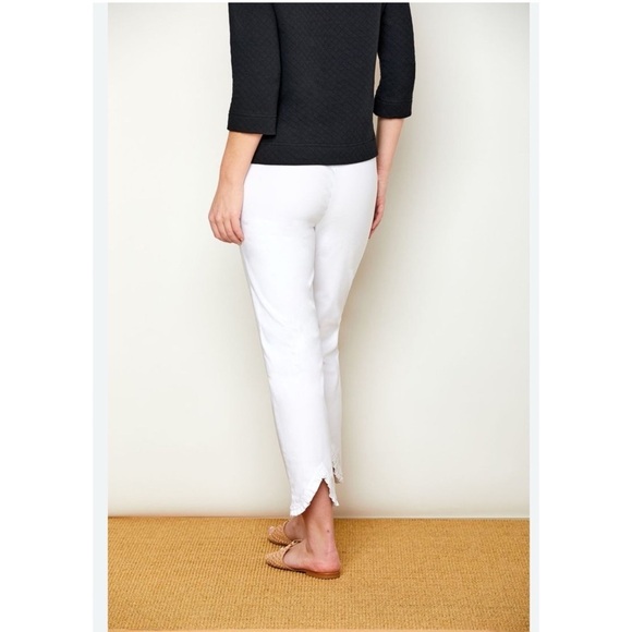 SARA CAMPBELL SHERI PANTS S MINI RUFFLE HEM CROPPED PULL ON STRETCH SUMMER CHIC - Picture 1 of 10
